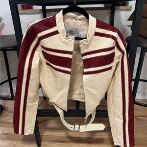 Cropped leather jacket